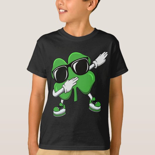 Dabbing Shamrock St. Patrick's Day Grappige Jongen T-shirt (Voorkant)