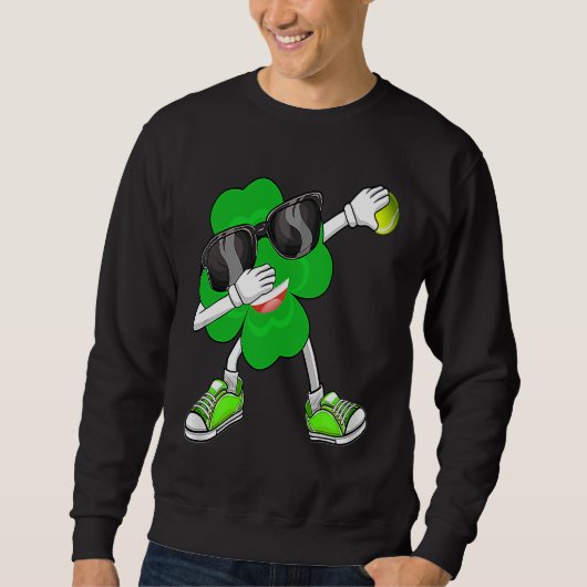 Dabbing Shamrock & Tennis Ball Saint Patrick's Day Trui (Voorkant)
