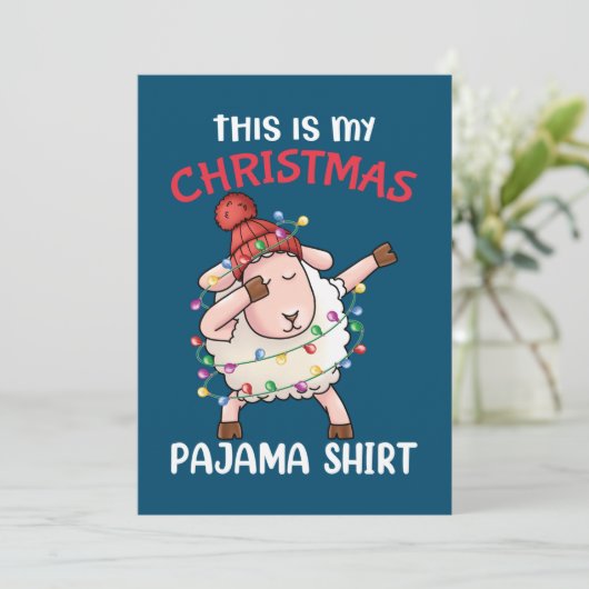 Dabbing Sheep Dit is mijn kerstpajama-programma's Bedankkaart (Staand voorkant)