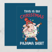 Dabbing Sheep Dit is mijn kerstpajama-programma's Bedankkaart (Voorkant / Achterkant)