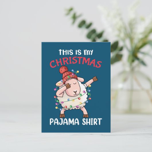 Dabbing Sheep Dit is mijn kerstpajama-programma's Briefkaart (Staand voorkant)