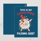 Dabbing Sheep Dit is mijn kerstpajama-programma's Briefkaart (Voorkant / Achterkant)