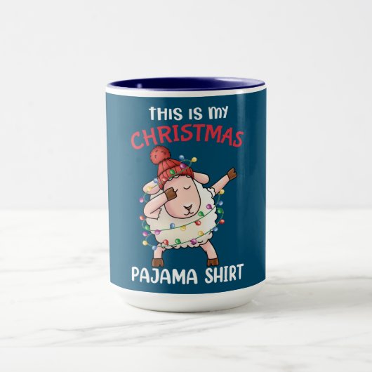 Dabbing Sheep Dit is mijn kerstpajama-programma's Mok (Midden)