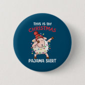 Dabbing Sheep Dit is mijn kerstpajama-programma's Ronde Button 5,7 Cm (Voorkant)