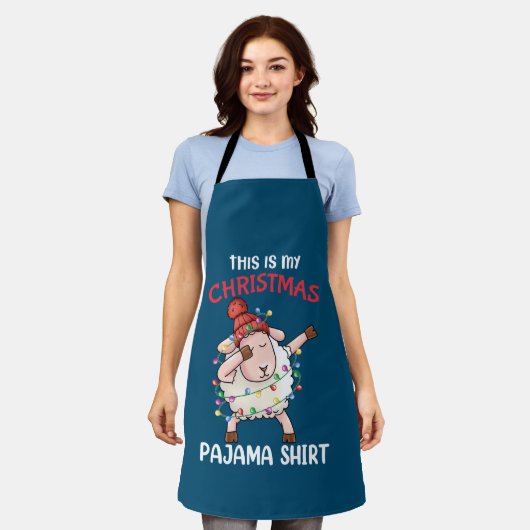 Dabbing Sheep Dit is mijn kerstpajama-programma's Schort (Gedragen)