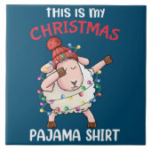 Dabbing Sheep Dit is mijn kerstpajama-programma's Tegeltje (Voorkant)