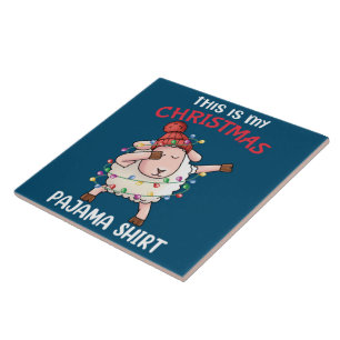 Dabbing Sheep Dit is mijn kerstpajama-programma's Tegeltje