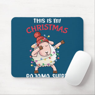 Dabbing Sheep Dit is mijn kerstpyjama Kerstmis Muismat