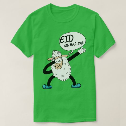 Dabbing Sheep Eid Mubarak-moslims T-shirt (Design voorkant)