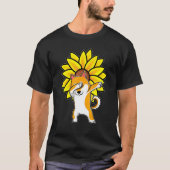 Dabbing Shiba Akita Inu Dog Sunflower Autism AWem T-shirt (Voorkant)