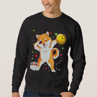 Dabbing Shiba Bowling Funny Bowling Gifts Trui