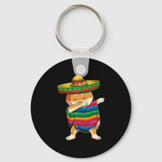 Dabbing Shiba Inu Poncho Sombrero Cinco de Mayo Sleutelhanger