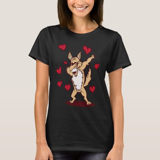 Dabbing Siberian Husky Heart Valentine's Day Dab D T-shirt (Voorkant)
