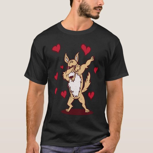 Dabbing Siberian Husky Heart Valentine's Day Dab D T-shirt (Voorkant)