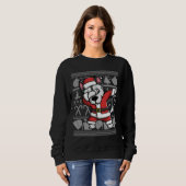 Dabbing Siberische Husky Lelijke Kerstmis Sweater (Voorkant volledig)