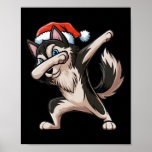 Dabbing Siberische Husky Santa Hat Christmas Dab D Poster<br><div class="desc">Dabbing Siberische Husky Santa Hat Christmas Dab Dance Gifts</div>