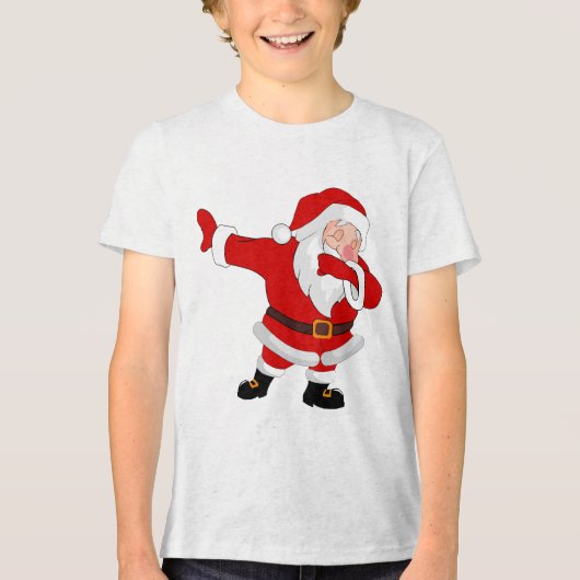 Dabbing Sinterklaas Kerstmis Vakantie Dab Tri-Blend Shirt (Voorkant)