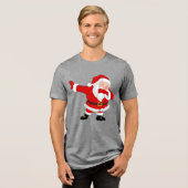 Dabbing Sinterklaas Kerstmis Vakantie Dab Tri-Blend Shirt (Voorkant volledig)