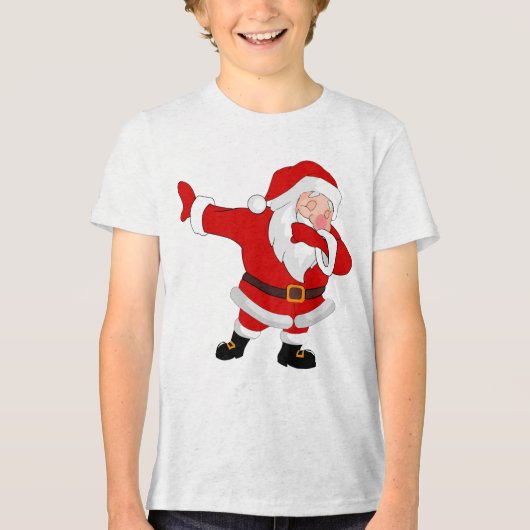 Dabbing Sinterklaas Kerstmis Vakantie Dab Tri-Blend Shirt (Voorkant)