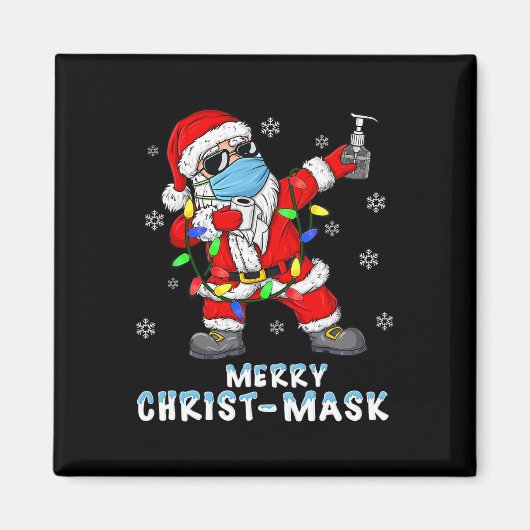 Dabbing Sinterklaas Vrolijk Kerstfeest Xmas Fun Da Magneet (Voorkant)