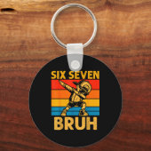 Dabbing Six Seven Bruh 67 Meme 6 7 Nummers Grappig Sleutelhanger (Voorkant)