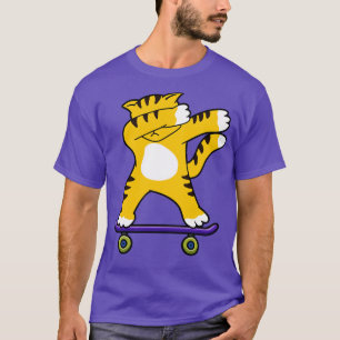 Dabbing Skater Kat Grappig Dab Dance Skateboard T-shirt