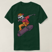 Dabbing Skater Skeleton Skateboard Longboard Halft T-shirt (Design voorkant)