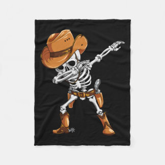 Dabbing Skelet Cowboy Halloween Jongens Mannen Gra Fleece Deken