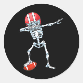 Dabbing Skelet Football Speler Jongens Mannen Spor Ronde Sticker