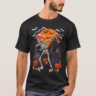 Dabbing skelet Halloween kostuum voetbalspeler T-shirt