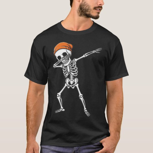 Dabbing Skelet Halloween Skull Rib Cage Dab T-shirt (Voorkant)
