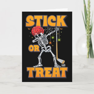 Dabbing Skelet IJshockeyspeler Halloween Kostuum Kaart