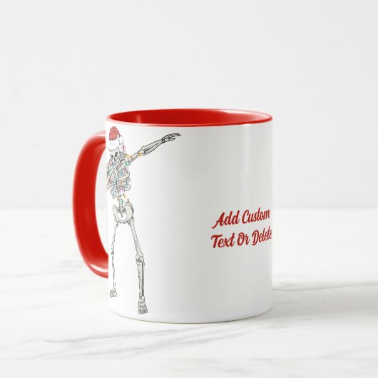 Dabbing Skelet Kerstmis Santa Spooky Xmas Mok (Voorkant links)