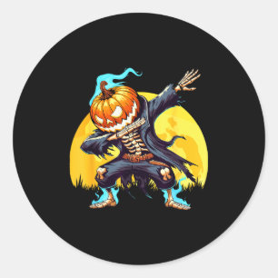 Dabbing Skelet Koploze Pompoen Dab Dans Jongens H Ronde Sticker