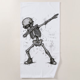 Dabbing Skelet Kunst – Grappige Straatstijl Strandlaken