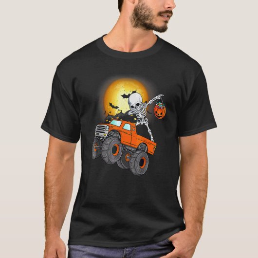 Dabbing Skelet Monstertruck Halloween Peuter B T-shirt (Voorkant)