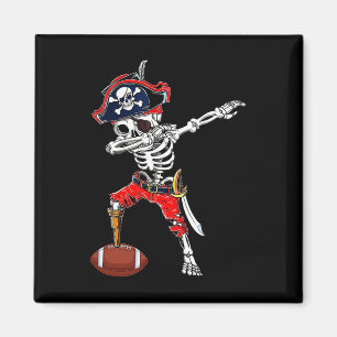 Dabbing Skelet Piraat En Voetbal Ll Halloween Co Magneet
