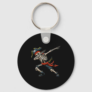 Dabbing Skelet Piraat Grappige Dans Kostuum Jongen Sleutelhanger