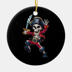 Dabbing Skelet Piraat Halloween Kinderen Jolly Rog Keramisch Ornament