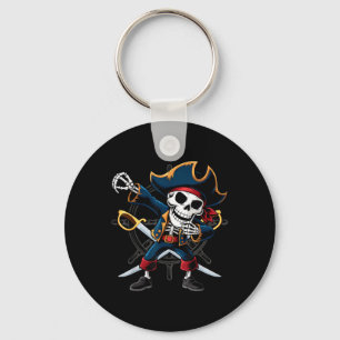 Dabbing Skelet Piraat Halloween Kinderen Jolly Rog Sleutelhanger