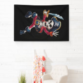 Dabbing Skelet Piraat Halloween Kinderen Jolly Rog Spandoek (Insitu)