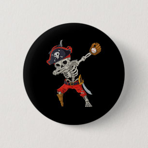 Dabbing Skelet Piraat Honkbal Grappig Halloween S Ronde Button 5,7 Cm