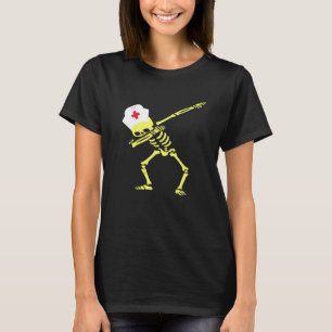 Dabbing Skelet Radioactieve Verpleegster Halloween T-shirt
