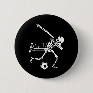 Dabbing Skelet Voetbal Humor Grappig Halloween Ges Ronde Button 5,7 Cm