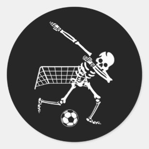 Dabbing Skelet Voetbal Humor Grappig Halloween Ges Ronde Sticker