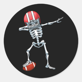 Dabbing Skelet Voetbalspeler Jongens Mannen Sport Ronde Sticker