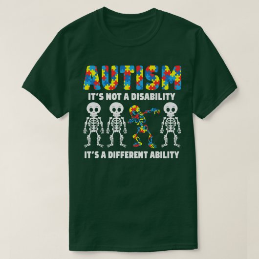Dabbing Skeleton Autism Het is een andere mogelijk T-shirt (Design voorkant)