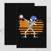Dabbing Skeleton Baseball Funny Halloween Feestdagenkaart (Voorkant / Achterkant)