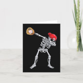 Dabbing Skeleton Baseball Halloween Player Catcher Kaart (Voorkant)
