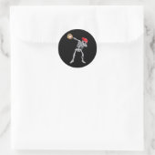 Dabbing Skeleton Baseball Halloween Player Catcher Ronde Sticker (Tas)